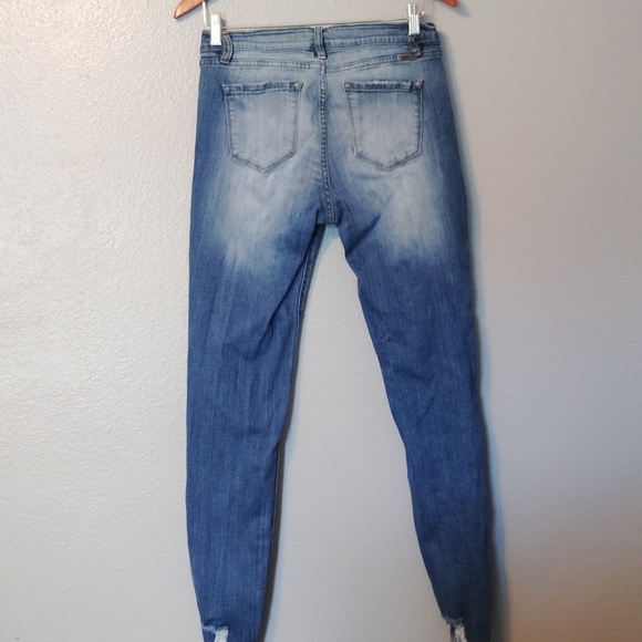 KanCan Denim Jeans Distressed Ladies Raw Hem 13/30 - Picture 6 of 16
